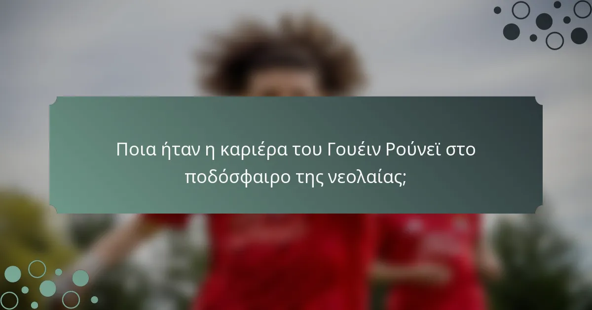 Ποια ήταν η καριέρα του Γουέιν Ρούνεϊ στο ποδόσφαιρο της νεολαίας;
